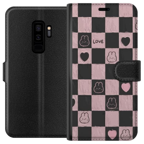 Kompatibel Tegnebogsetui til Samsung Galaxy S9+ Sort og pink
