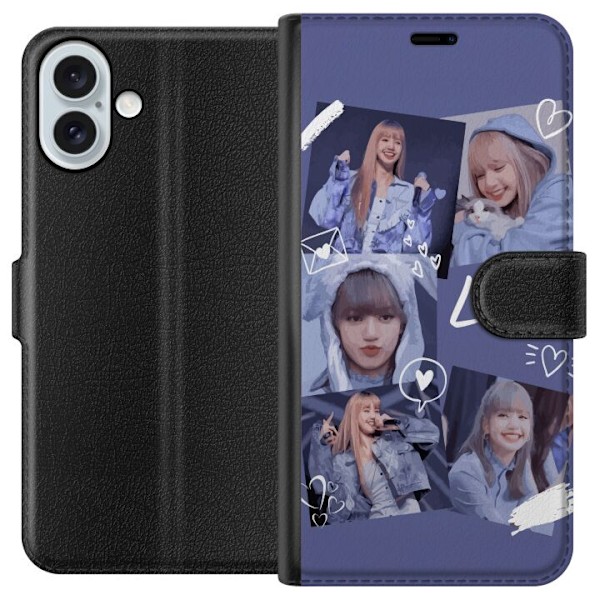 Apple iPhone 16 Plus Plånboksfodral Lisa Blackpink – Aesthetic K-pop Queen
