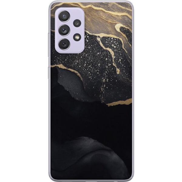 Samsung Galaxy A52s 5G Gennemsigtig cover Sort guld abstrakt