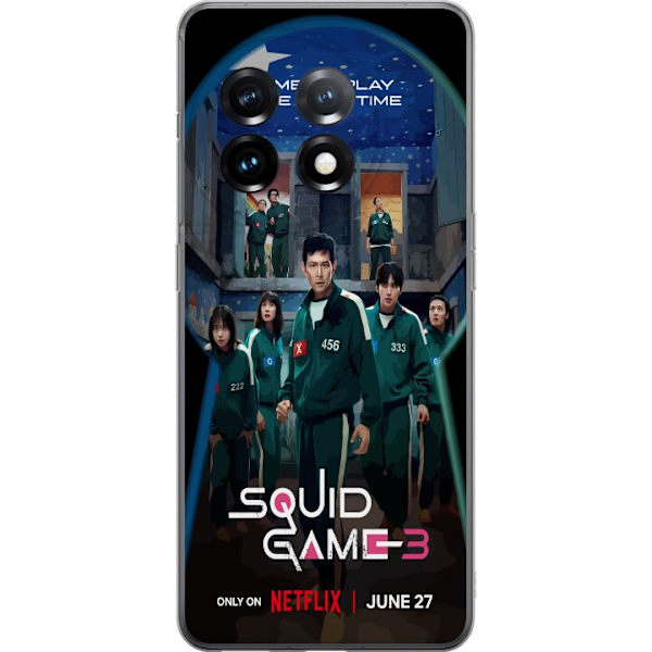 OnePlus 11R Genomskinligt Skal Squid Game Säsong 3 Seriefigurer Populärt TV Serie Motiv Ikoner Spänning Drama Asiatisk Design Trend