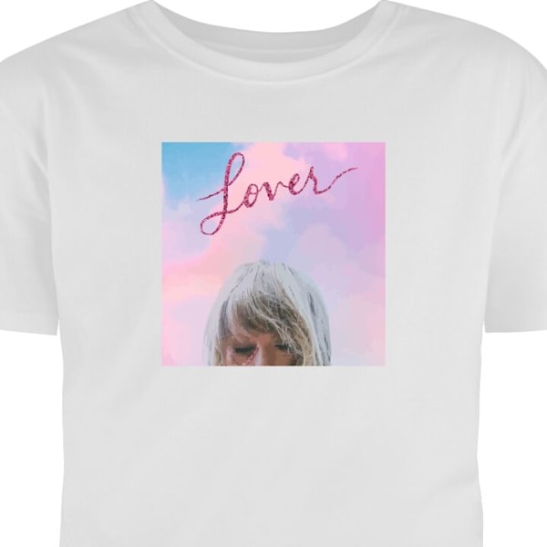 T-shirt för Vuxen | Klassisk Vuxen-T-shirt Taylor Swift - Lover vit S