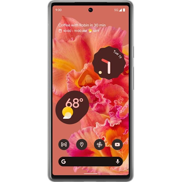 Google Pixel 6 Gjennomsiktig deksel Rose Blomst