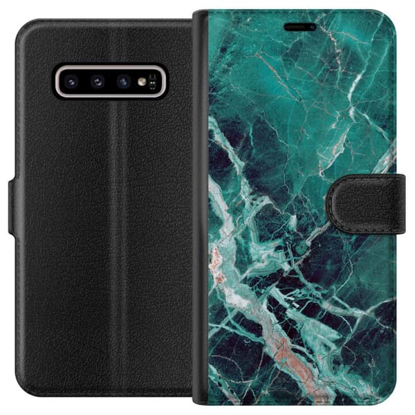 Kompatibelt Lommeboketui til Samsung Galaxy S10+ Marmor