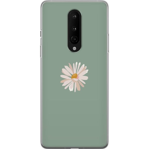 OnePlus 8 Läpinäkyvä kuori Vihreä Minimalikukka - tyylikäs kukka vihreällä taustalla