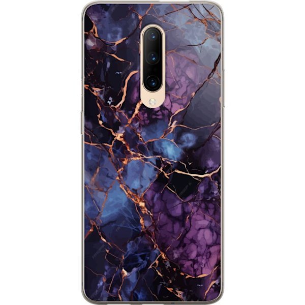 OnePlus 7 Pro Gennemsigtig cover Marmor Blå Lilla