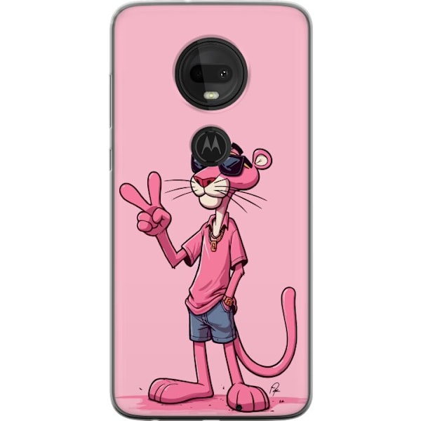 Motorola Moto G7 Gennemsigtig cover Pink Panter Peace