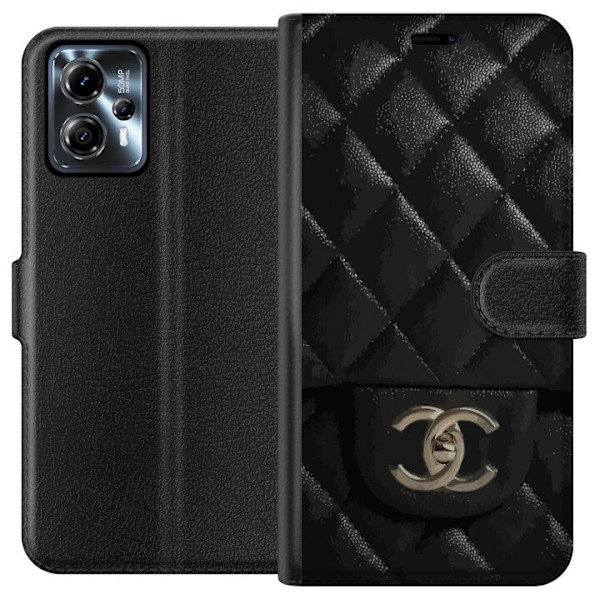 Motorola Moto G13 Lompakkokotelo Chanel Musta