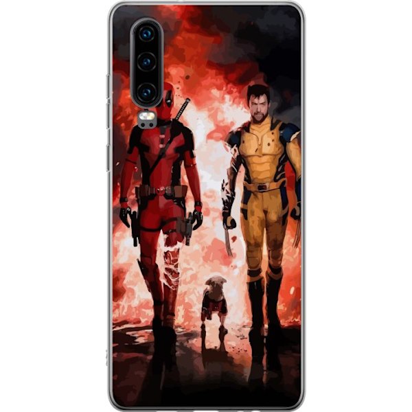 Huawei P30 Genomskinligt Skal Wolverine Deadpool