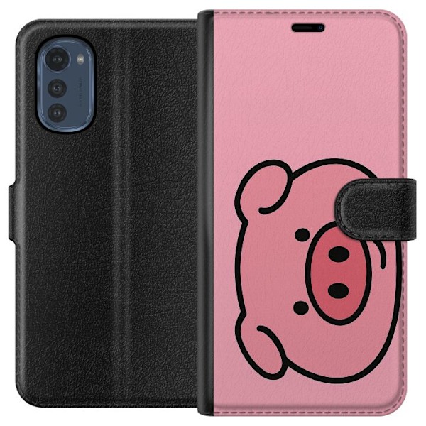 Motorola Moto E32s Tegnebogsetui Kawaii Piggy