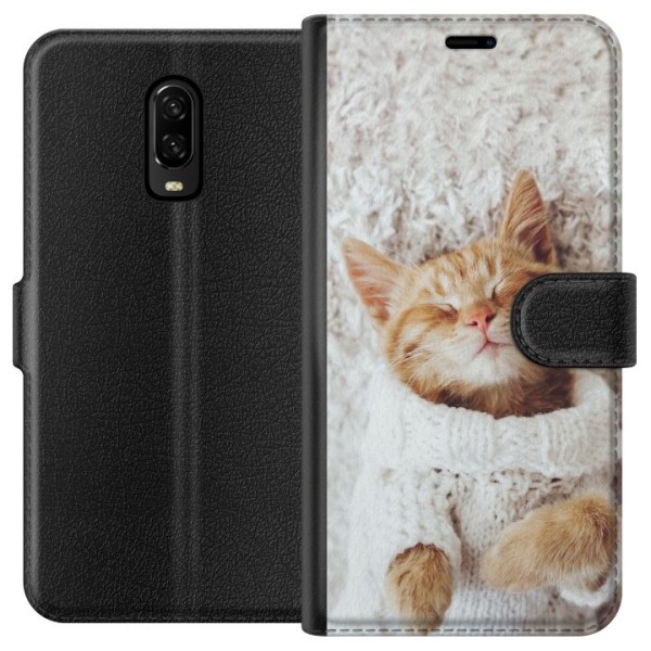 OnePlus 6T Lompakkokotelo Kitten Neule