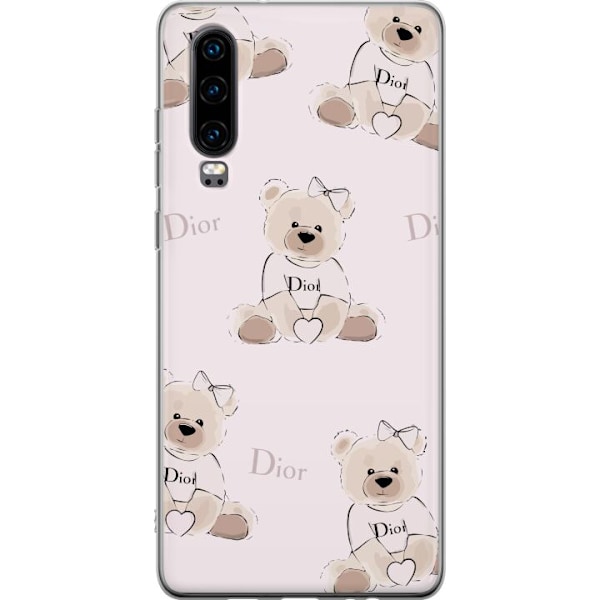 Huawei P30 Läpinäkyvä kuori Teddy Dior Vibes - ylellinen nalle muotityyliin