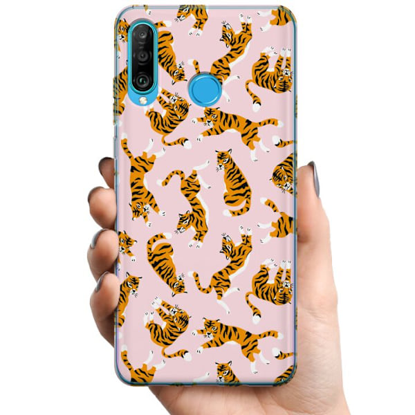 Huawei P30 lite TPU Mobildeksel tiger
