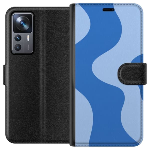 Kompatibel Tegnebogsetui til Xiaomi 12T Pro Blå bølger blå