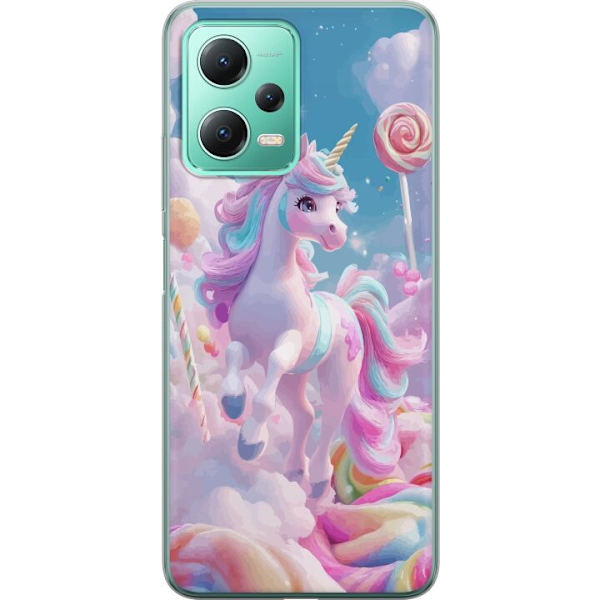 Xiaomi Redmi Note 12 Läpinäkyvä kuori Yksisarvinen Candy Pastel Kawaii Suunnittelu Söpö Suosittu Väri Graafinen Trendi Lapsen Teema Fantasia Tai