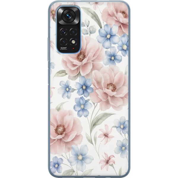 Xiaomi Redmi Note 11 Genomskinligt Skal Romantiska blommor