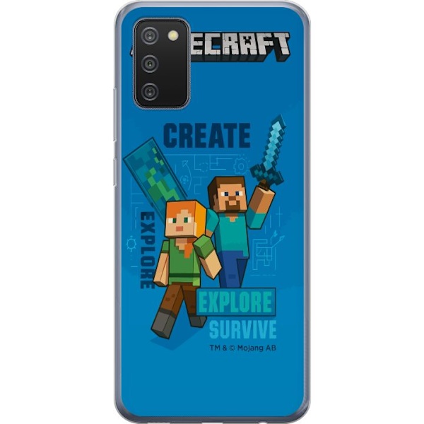Samsung Galaxy A02s Läpinäkyvä kuori Minecraft Luolastot