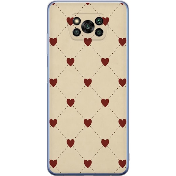 Xiaomi Poco X3 Pro Gennemsigtig cover Hjertegitter