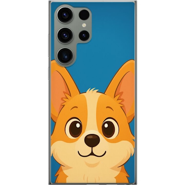Samsung Galaxy S23 Ultra Läpinäkyvä kuori Hello Corgi