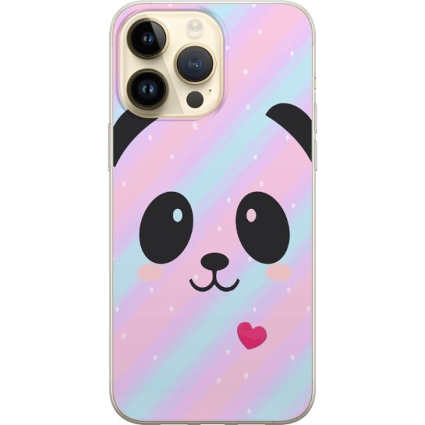 Apple iPhone 15 Pro Max Gjennomsiktig deksel Regnbue Panda