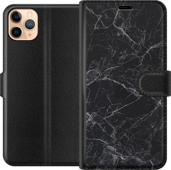 Yhteensopiva Lompakkokotelo Apple iPhone 11 Pro Max Marmori Musta