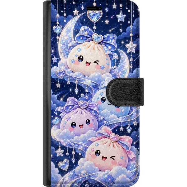 Kompatibelt Lommeboketui til Samsung Galaxy S25 Edge Stjernevenner blå