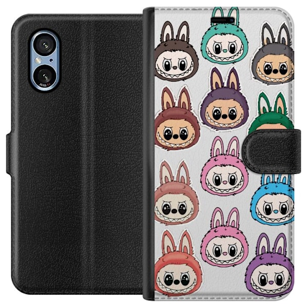 Sony Xperia 5 V Lompakkokotelo Labubu Macaron Monster - Söpö