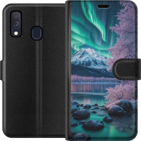 Kompatibelt Plånboksfodral till Samsung Galaxy A40 Norrsken