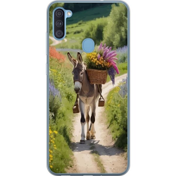 Samsung Galaxy A11 Läpinäkyvä kuori Aasi Eläinaihe Rauhallinen Suunnittelu Luontoaihe Suosittu Koristelu Huumori Graafinen Eläinteema Eksoottinen