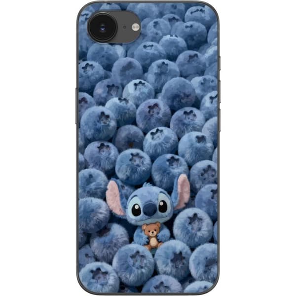 Kompatibel Mobilcover til Apple iPhone 17e Sød, fluffy blå figur med en lille bamse blandt bløde blåbær blå
