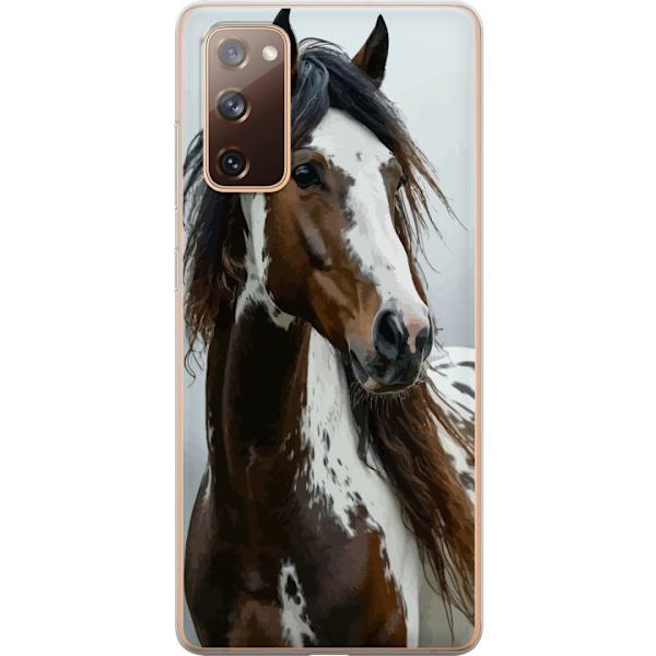 Samsung Galaxy S20 FE Genomskinligt Skal Häst Djurmotiv Grafisk Design Natur Kraftfullt Motiv Populär Väggkonst Djurtema Ridning