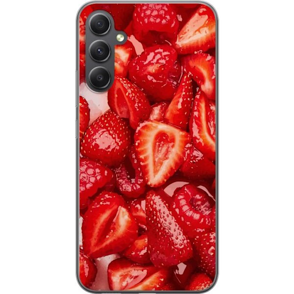 Samsung Galaxy A05s Läpinäkyvä kuori Mansikkakuviointi - makea motiivi kesäfiiliksellä