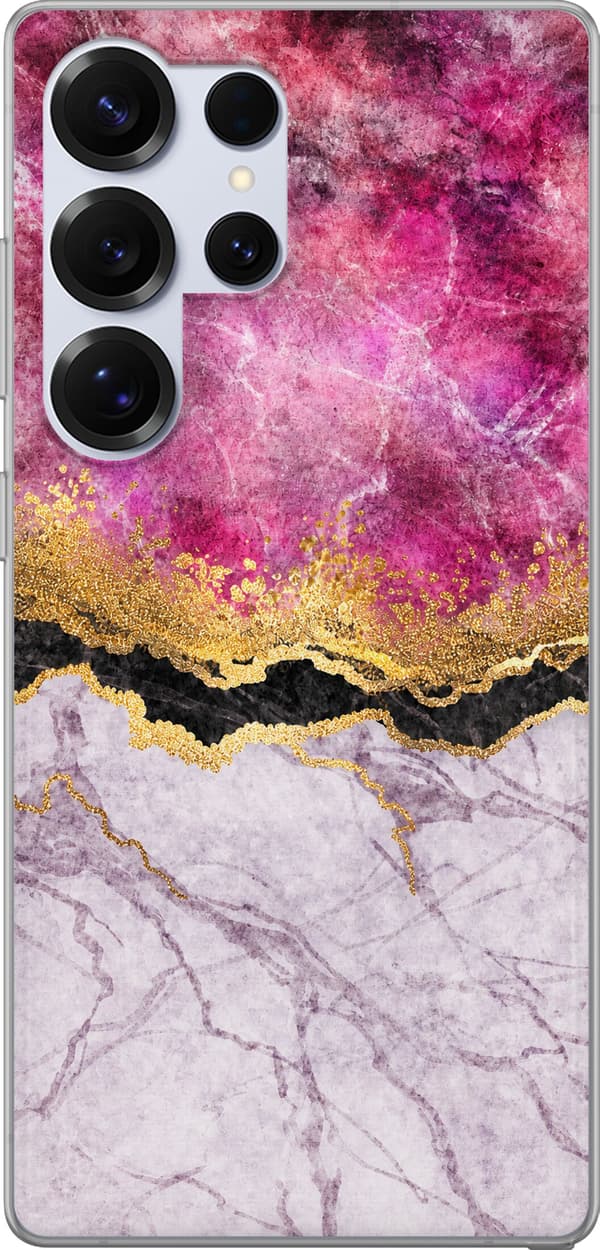 Kompatibelt Mobildeksel til Samsung Galaxy S26 Ultra Rosa marmorgrafikk rosa