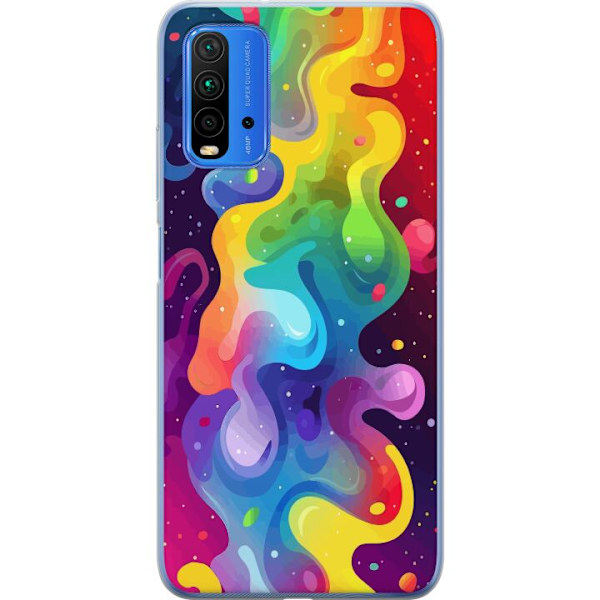 Xiaomi Redmi Note 9 4G Läpinäkyvä kuori Väriläiskä Abstrakti Taide Suunnittelu Värikäs Kuvio Moderni Suosittu Seinätaito Graafinen Trendi