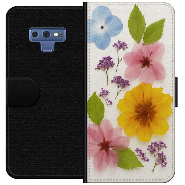 Samsung Galaxy Note9 Lommeboketui Pressede blomster