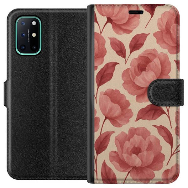 OnePlus 8T Tegnebogsetui Roseblomst