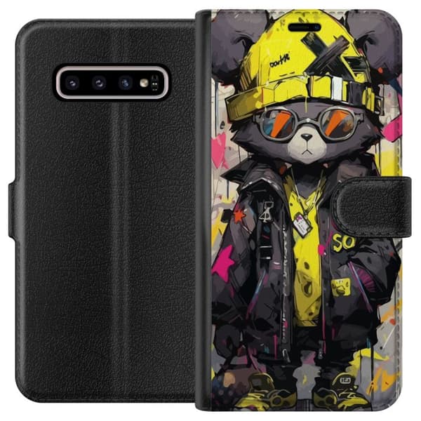 Kompatibelt Lommeboketui til Samsung Galaxy S10+ Kul Bjørn