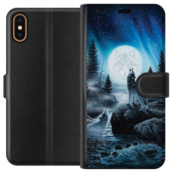 Apple iPhone XS Plånboksfodral Wolf / Varg