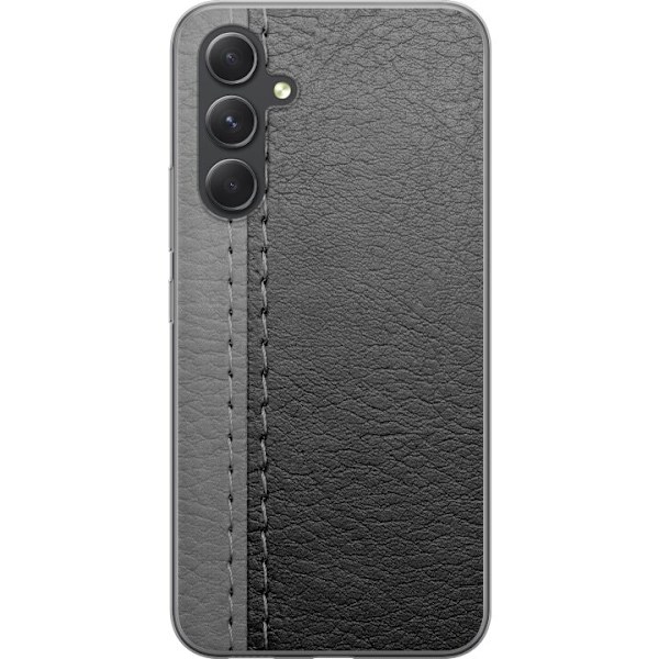 Samsung Galaxy S24 FE Läpinäkyvä kuori Musta & Harmaa Nahka
