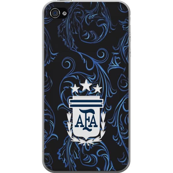 Kompatibelt Mobildeksel til Apple iPhone 4 Argentinas AFA-emblem på mørkeblå ornamentbakgrunn blå
