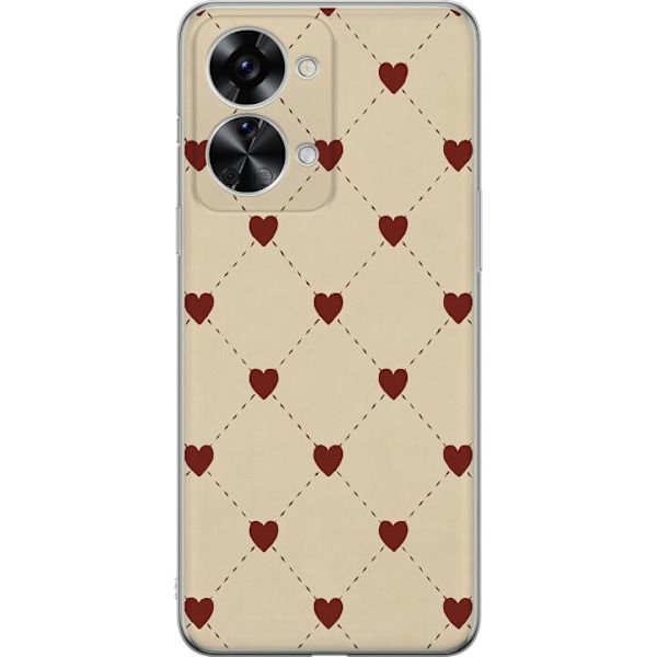OnePlus Nord 2T Läpinäkyvä kuori Sydänverkko