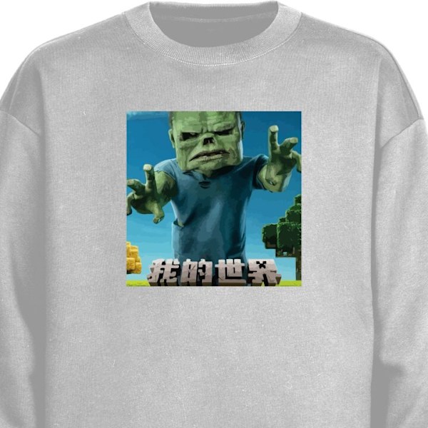 Sweatshirt for Barn | Myk og Klassisk Collegegenser A Minecraft Movie grå one size