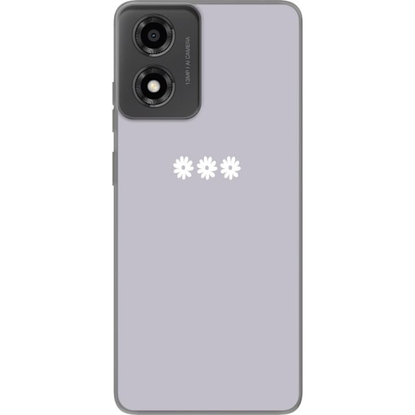 Motorola Moto E14 Läpinäkyvä kuori Lila Blomminimalismi - tyylikäs kukkakuva lila taustalla