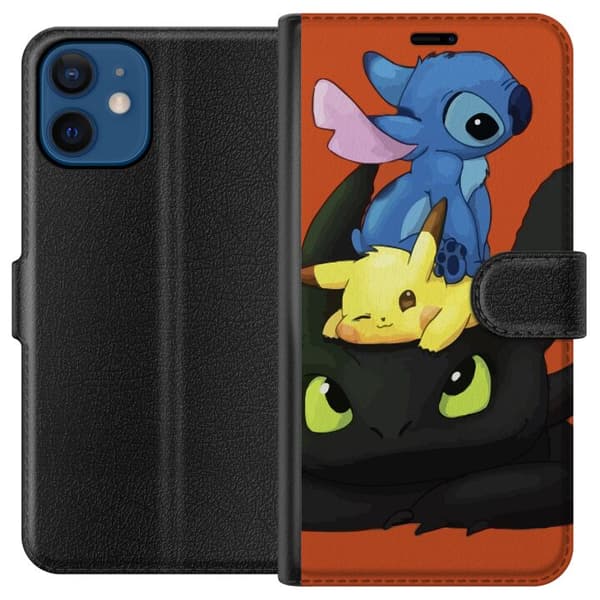 Kompatibelt Plånboksfodral till Apple iPhone 12 mini Lilo and Stitch