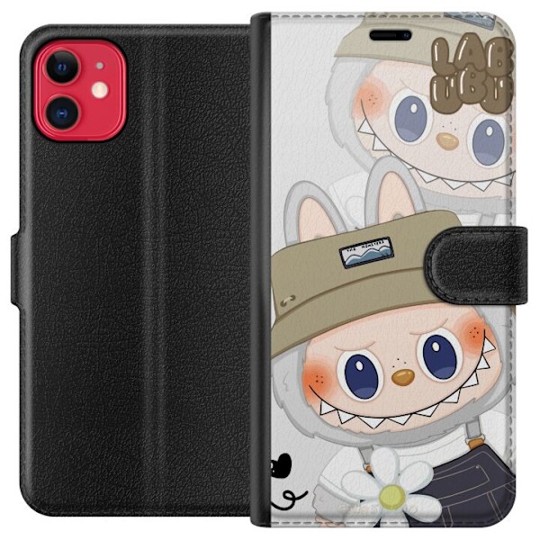Apple iPhone 11 Lompakkokotelo Labubu Minimal Mood - Yksinkert