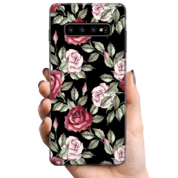 Samsung Galaxy S10 TPU Mobildeksel Blomster
