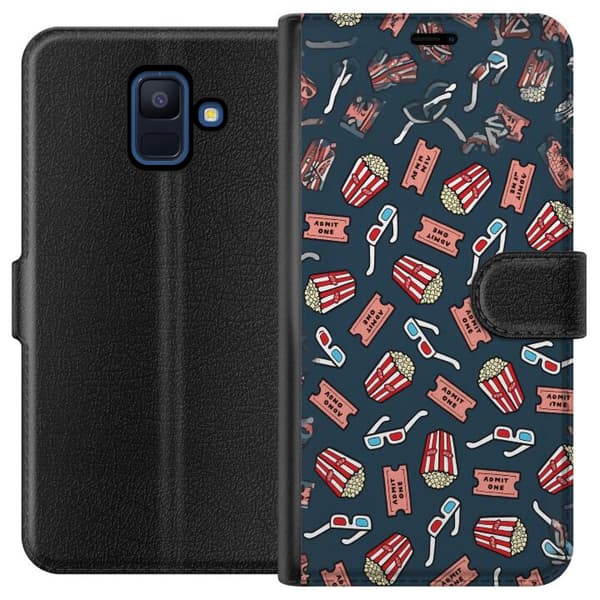 Kompatibel Tegnebogsetui til Samsung Galaxy A6 (2018) Biokväll blå