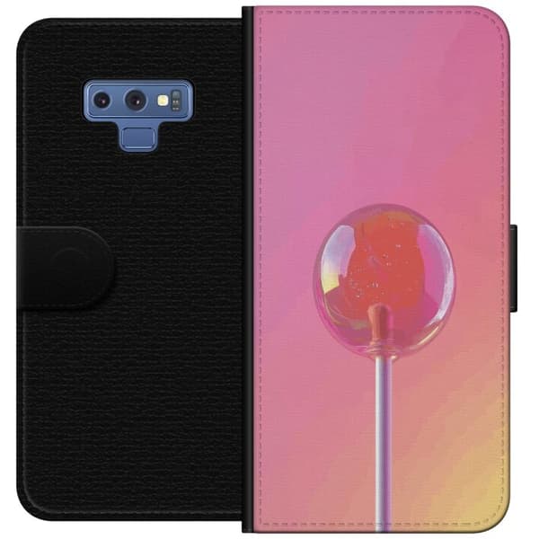 Kompatibel Tegnebogsetui til Samsung Galaxy Note9 Blank lyserød pinde mod blød pastelbaggrund pink