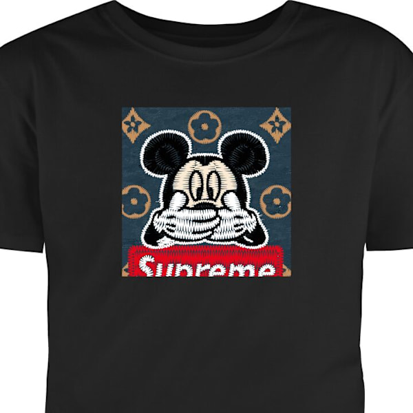 Børne T-shirt | Behagelig T-shirt til Børn OOPS mickey sort 3-4 År