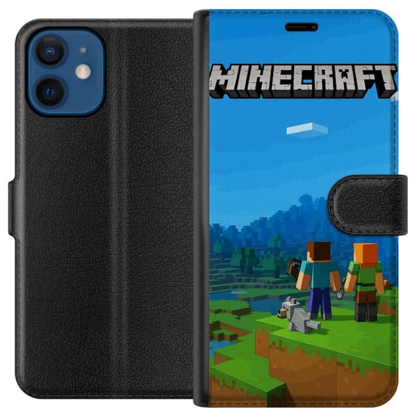 Kompatibel Tegnebogsetui til Apple iPhone 12 mini Minecraft Key Art