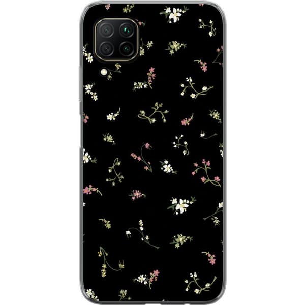 Kompatibel Mobilcover til Huawei P40 lite Sort blomstergrafik sort